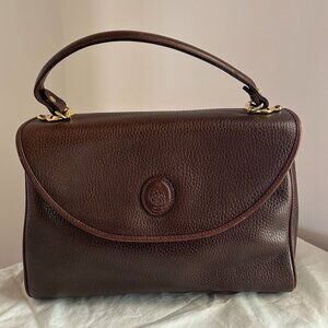 Mark Cross Vintage Brown Pebbled Leather Handbag